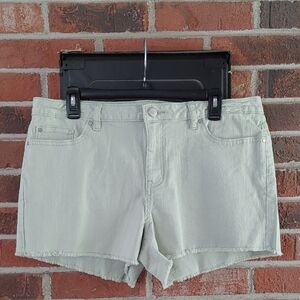 Lauren Conrad Mint Denim Frayed Hem Shorts Size 14